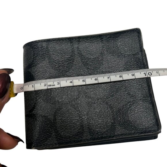 Coach F66551 Men’s Black Signature Leather ID Billfold Wallet – Good Used - Picture 7 of 8